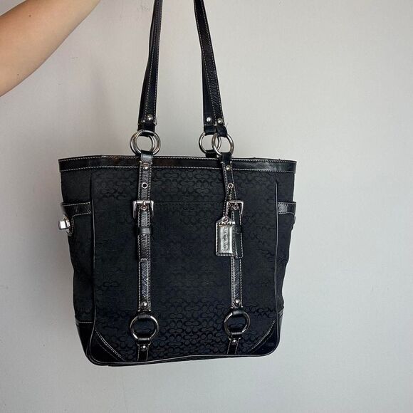 Coach Vintage Y2K Signature Canvas and Leather Tote Bag F12344 - Picture 1 of 6